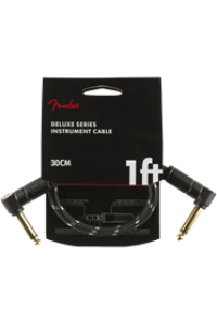 Fender Deluxe Series Instrument Cable Angle/Angle 1' Black Tweed